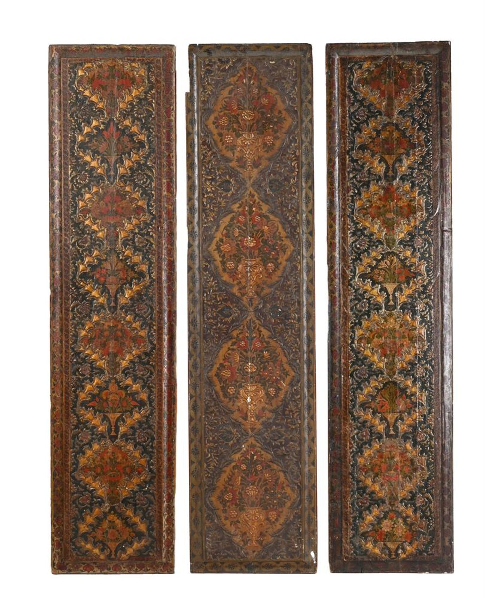 A PAIR OF DAMASCUS PAINTED WOOD DOORS - Image 2 of 2