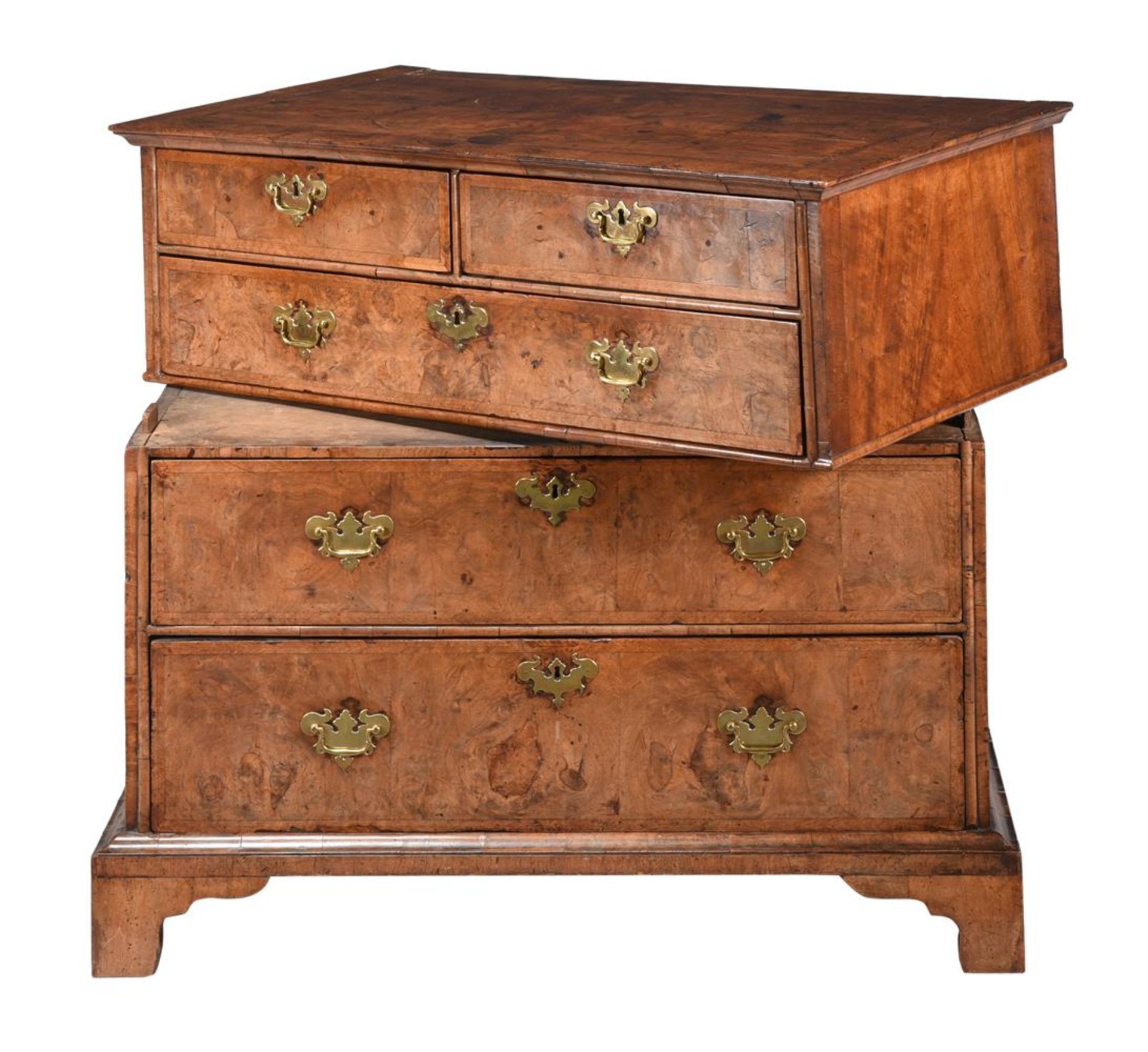 A GEORGE I WALNUT CHEST OF DRAWERS - Image 2 of 2