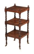 Y AN EARLY VICTORIAN ROSEWOOD ETAGERE