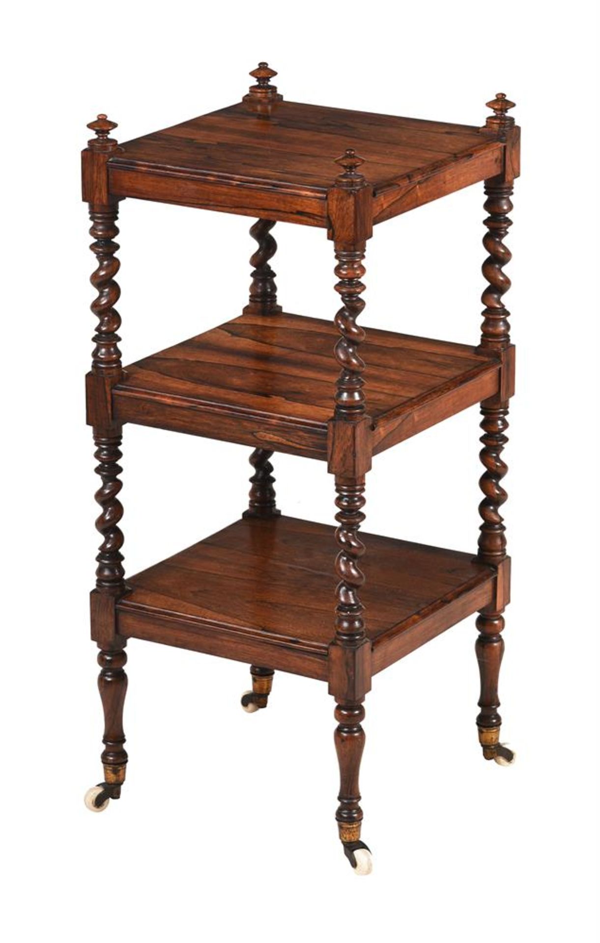 Y AN EARLY VICTORIAN ROSEWOOD ETAGERE