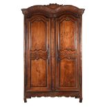 A FRENCH CHESTNUT ARMOIRE