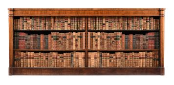 Y A REGENCY ROSEWOOD AND LINE INLAID BOOKCASE