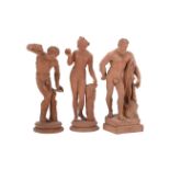 AFTER THE ANTIQUE, A GROUP OF THREE ITALIAN TERRACOTTA FIGURES