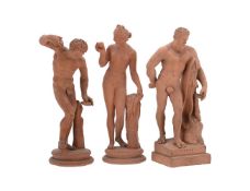 AFTER THE ANTIQUE, A GROUP OF THREE ITALIAN TERRACOTTA FIGURES