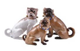 A MEISSEN MODEL OF A PUG AFTER THE ORIGINAL MODEL BY KANDLER AND REINICKE
