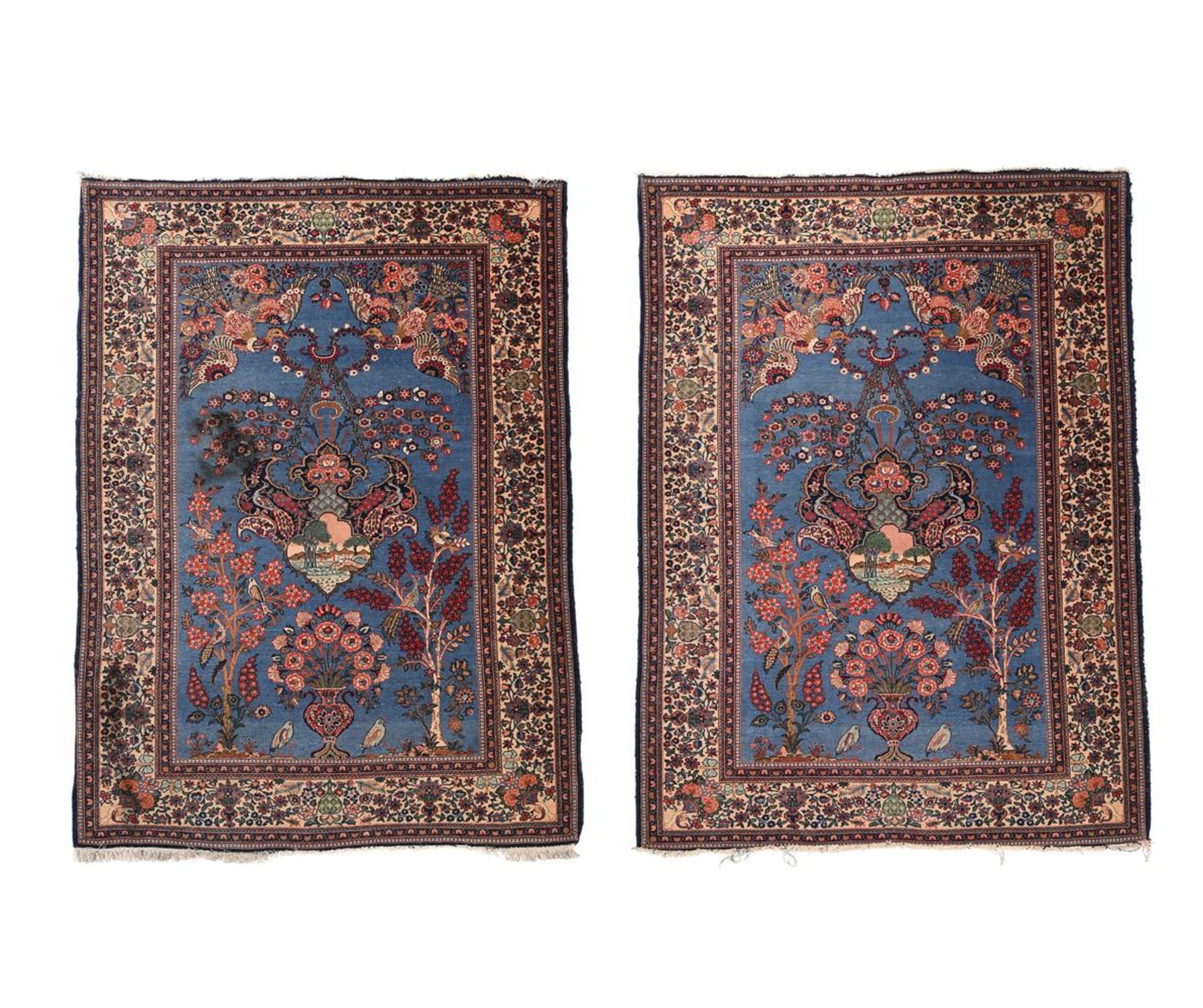 A PAIR OF PERSIAN RUGS, PROBABLY QUM