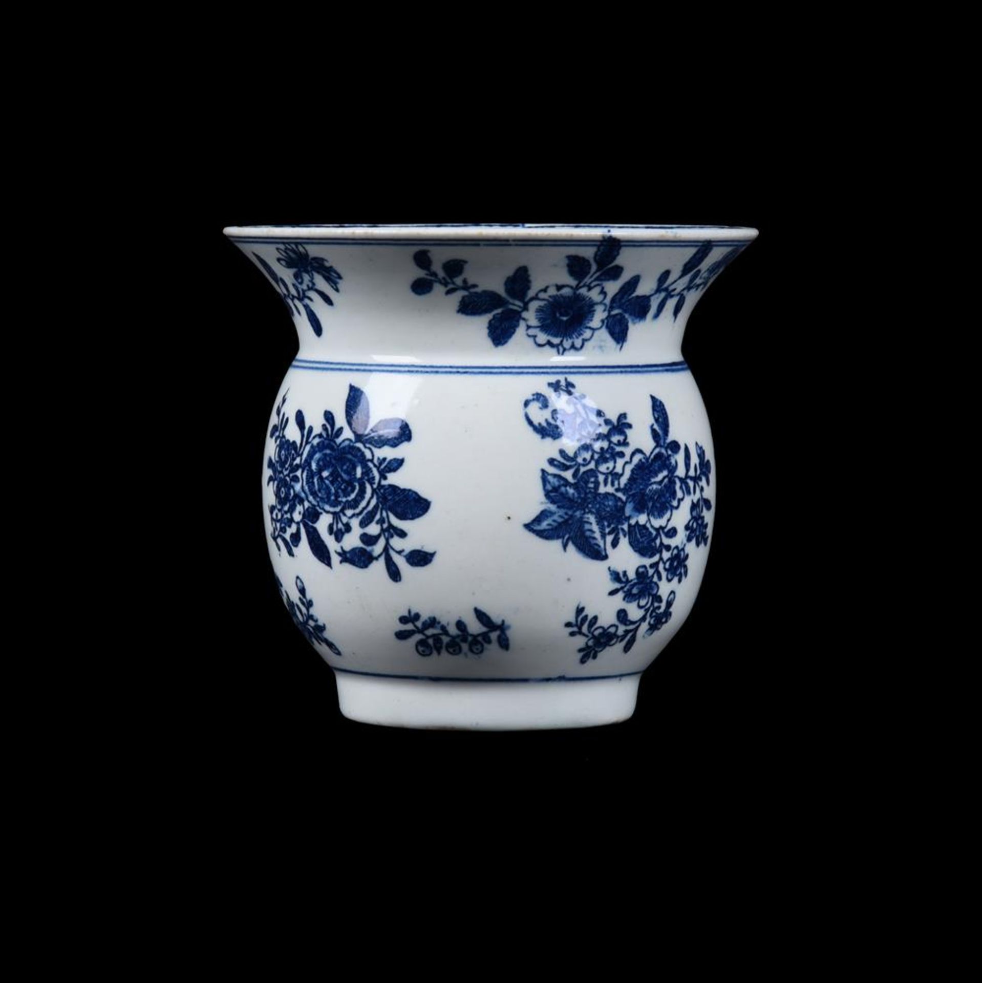 A LOWESTOFT BLUE AND WHITE SPITTOON - Image 2 of 2