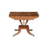 Y A REGENCY ROSEWOOD CARD TABLE