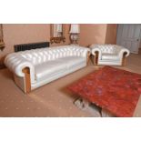 FENDI CASA, ALBIONE, A WHITE LEATHER UPHOLSTERED SUITE