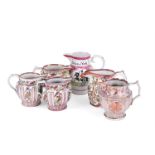 A SELECTION OF STAFFORDSHIRE PINK LUSTRE PEARLWARE