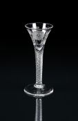 AN ENGRAVED AIR TWIST WINE GLASS OF JACOBITE SIGNIFICANCE