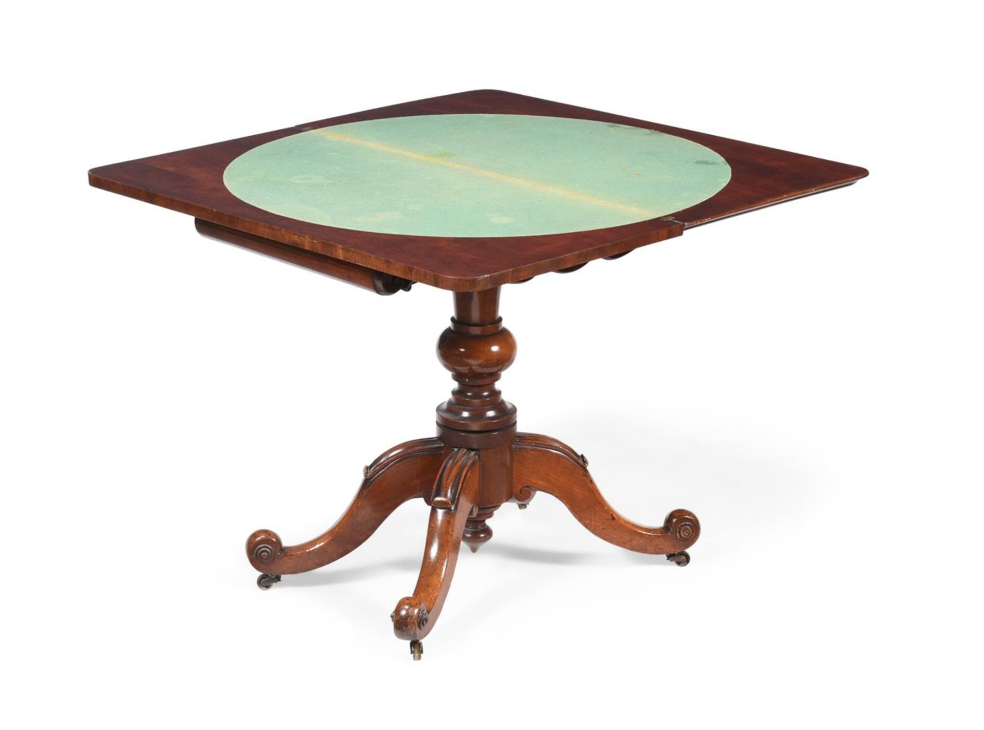 A VICTORIAN MAHOGANY CARD TABLE - Image 2 of 2