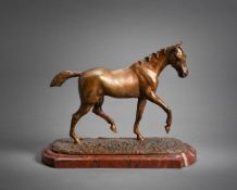AFTER CHRISTOPHE FRATIN, A PATINATED BRONZE FIGURE OF A HORSE