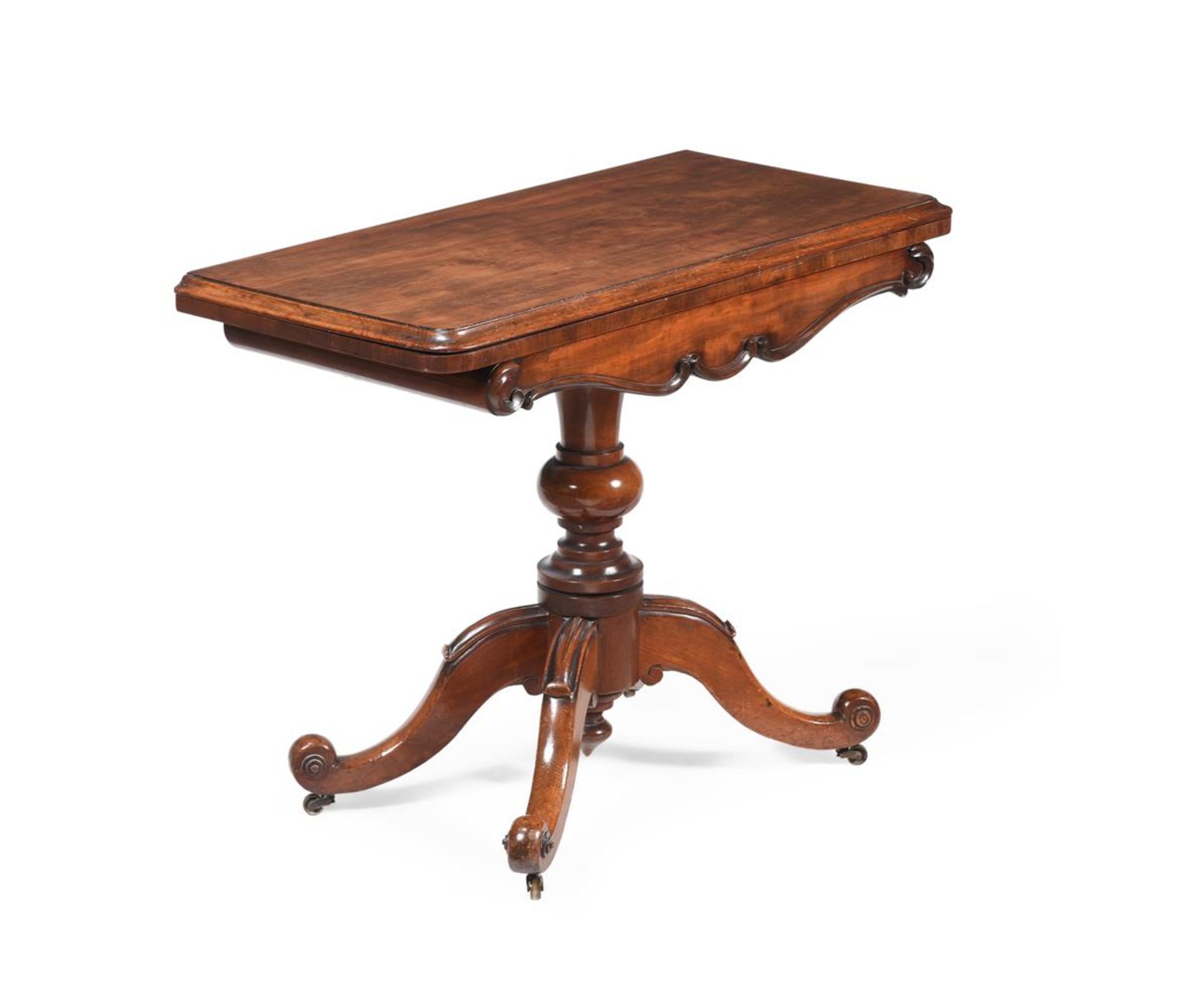 A VICTORIAN MAHOGANY CARD TABLE