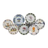 A SET OF FIFTEEN MODERN MOUSTIERS FAIENCE BOTANICAL PLATES AFTER AN ORIGINAL SCEAUX FAIENCE DESIGNS