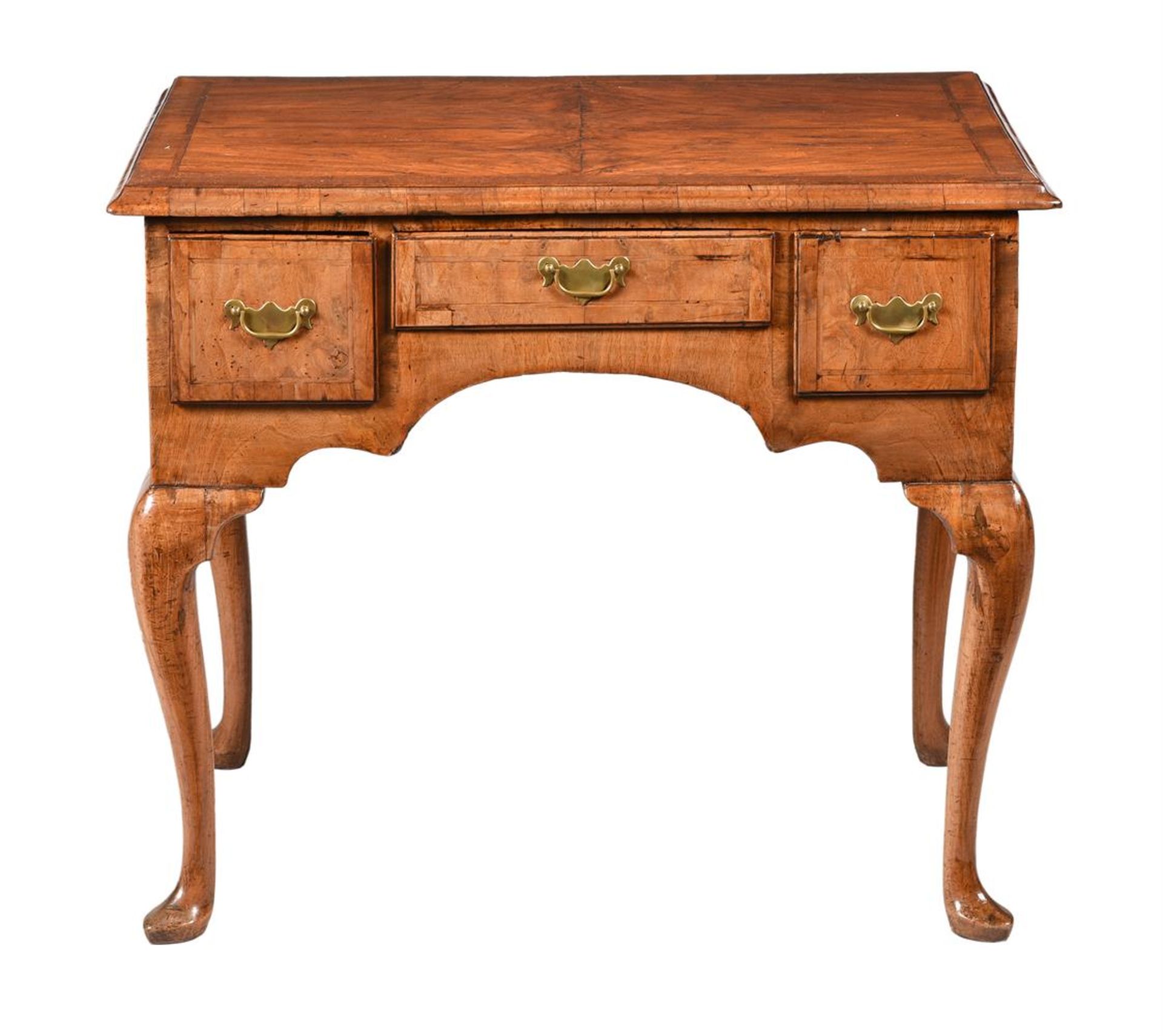 A GEORGE I WALNUT SIDE TABLE OR LOWBOY