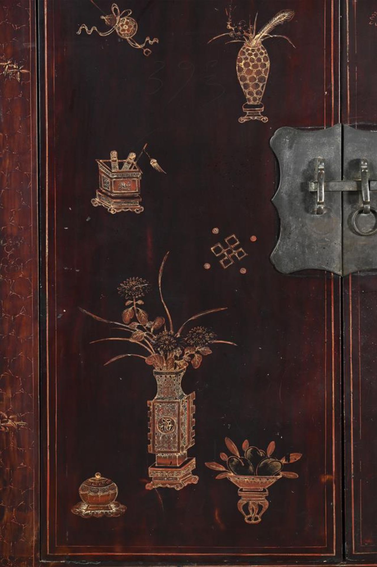 A CHINESE LACQUER TWO-DOOR CABINET - Image 2 of 3
