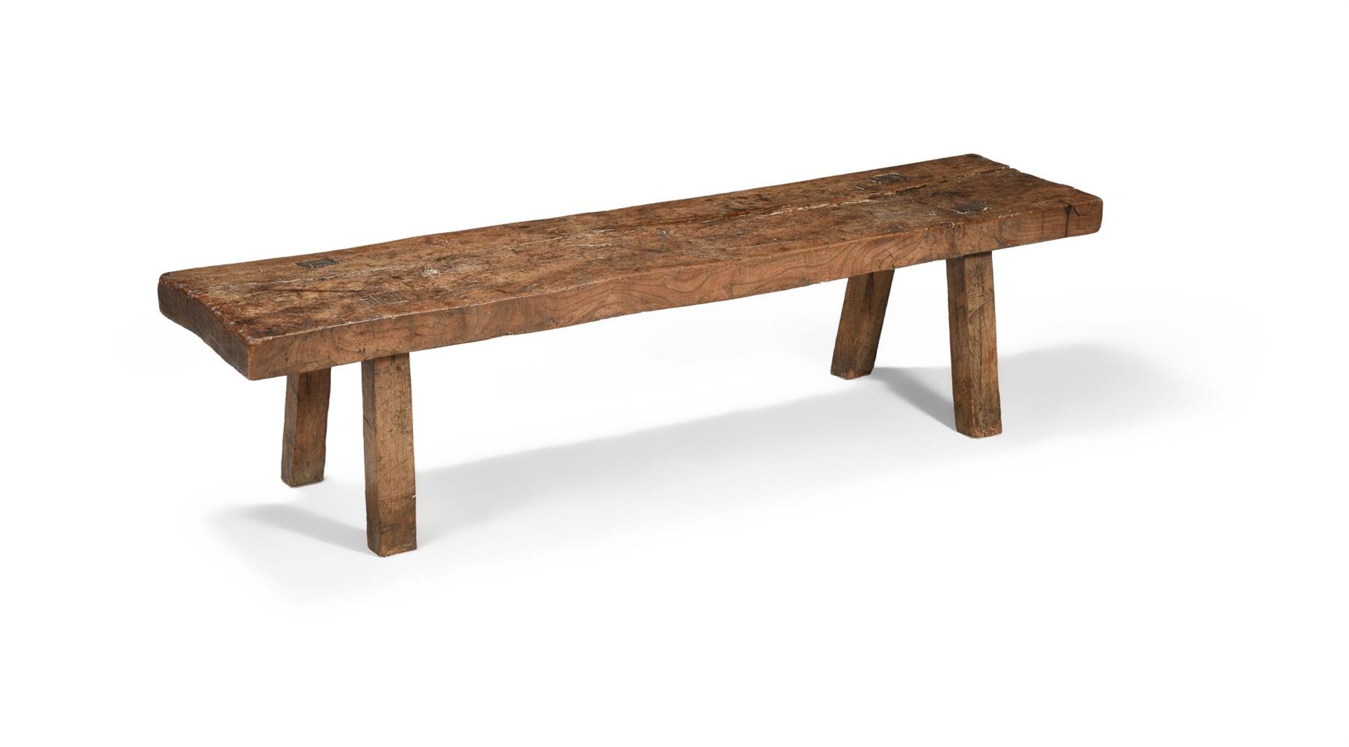 AN ELM 'PIG' BENCH