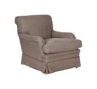 A GREY UPHOLSTERED 'MINSTER' ARMCHAIR