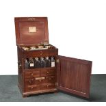 A GEORGE III MAHOGANY TABLE TOP APOTHECARY CABINET