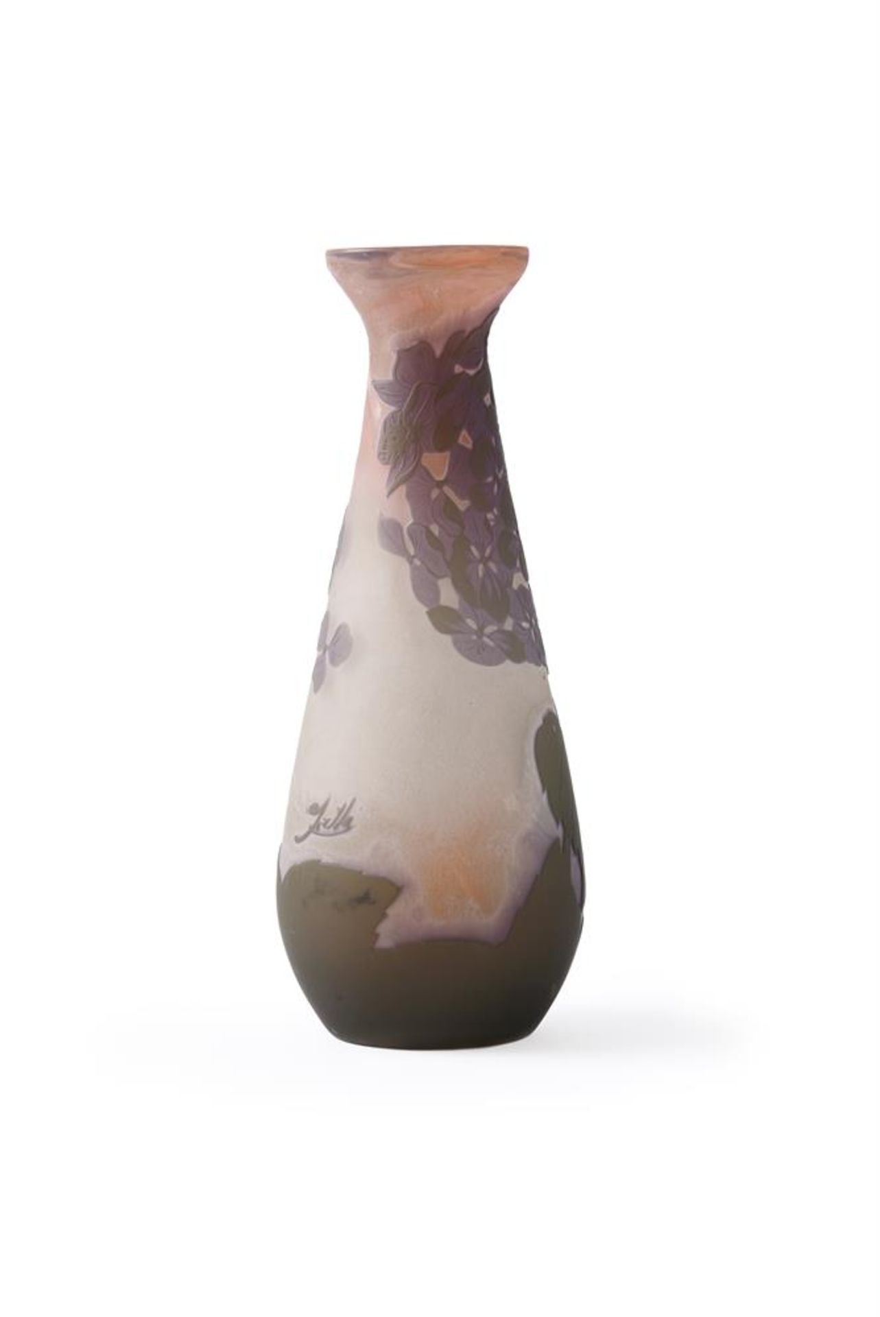 EMILE GALLE (1846-1904); AN ART NOUVEAU CAMEO GLASS SLENDER VASE - Image 2 of 2