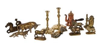 A GROUP OF VARIOUS SMALL WORKS OF ART MAINLY DEPICTING ANIMALS