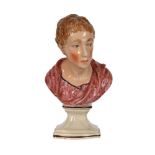 A STAFFORDSHIRE PEARLWARE BUST OF THE POET ALEXANDER POPE (1688-1744)