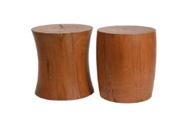 TWO SOLID OAK OCCASIONAL TABLES