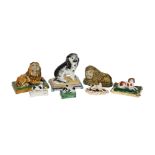 AN ASSORTMENT OF STAFFORDSHIRE MODELS OF ANIMALS