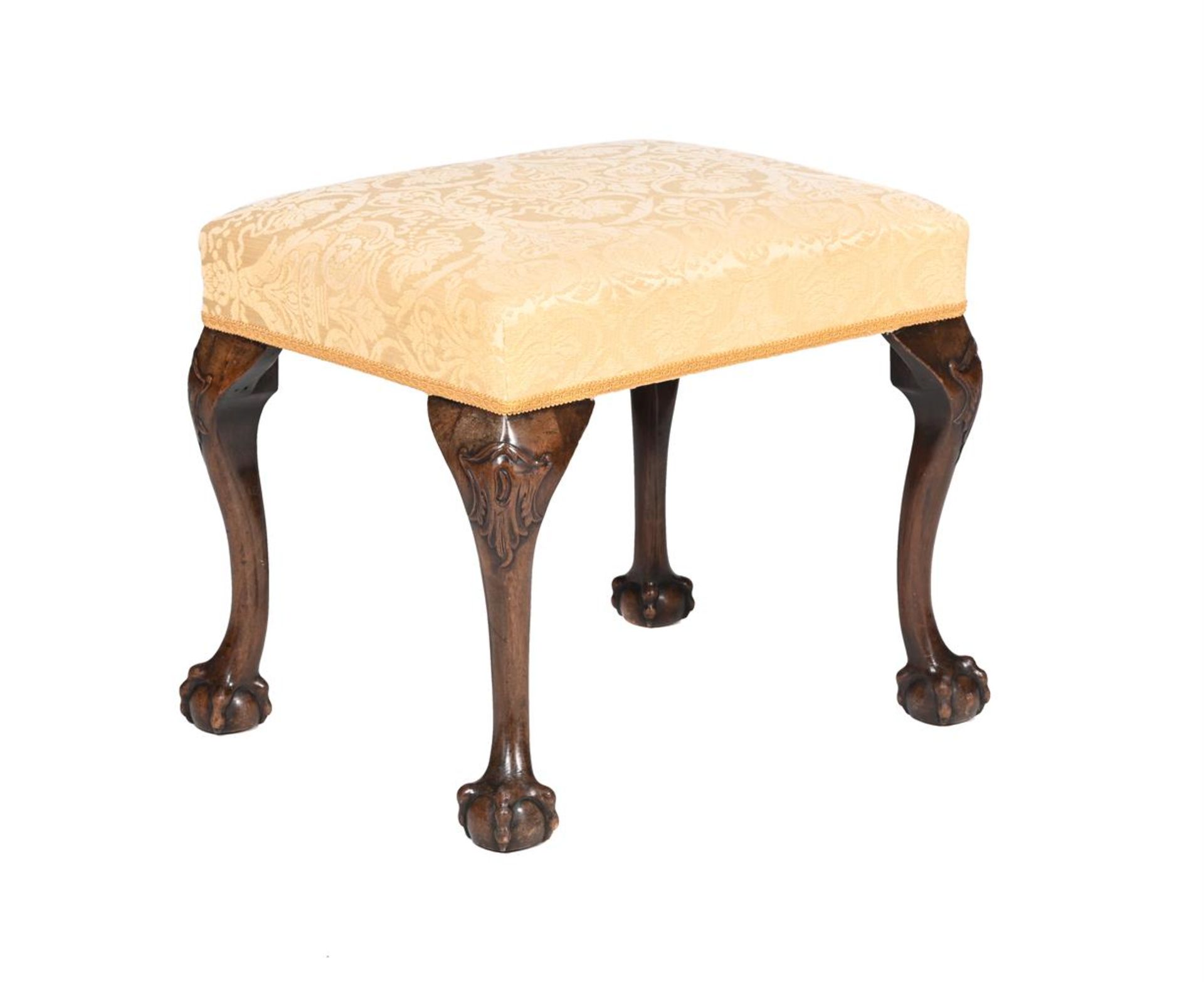 A MAHOGANY AND UPHOLSTERED STOOL IN GEORGE III STYLE - Image 2 of 3