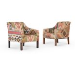 A PAIR OF KILIM UPHOLSTERED ARMCHAIRS BY ANOUSKA HEMPEL