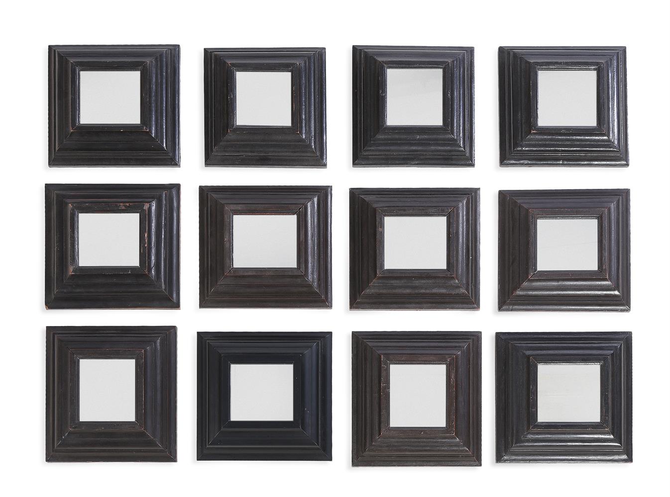 TWELVE EBONISED WALL MIRRORS BY ANOUSKA HEMPEL