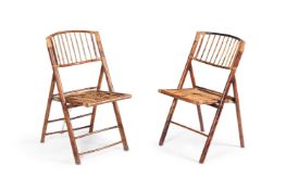 A PAIR CHINESE BAMBOO FOLDING CHAIRS 20TH CENTURY