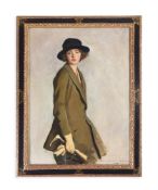 HARRINGTON MANN (BRITISH 1864-1937), PORTRAIT OF A LADY WITH A RIDING CROP