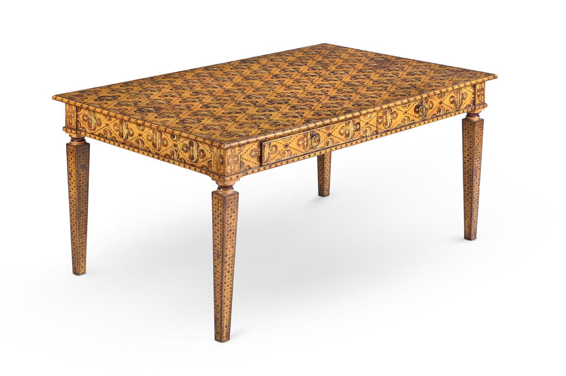 A STENCILLED AND PAINTED CENTRE TABLE, 20TH CENTURY - Image 2 of 2