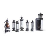 SIX METAL LANTERNS, 19TH/20TH CENTURY