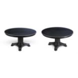 A PAIR OF EBONISED AND SILVERED CENTRE TABLES, BY ANOUSKA HEMPEL