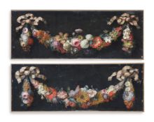 CONTINENTAL SCHOOL (19TH CENTURY), TWO STUDIES FOR FLOWER GARLANDS