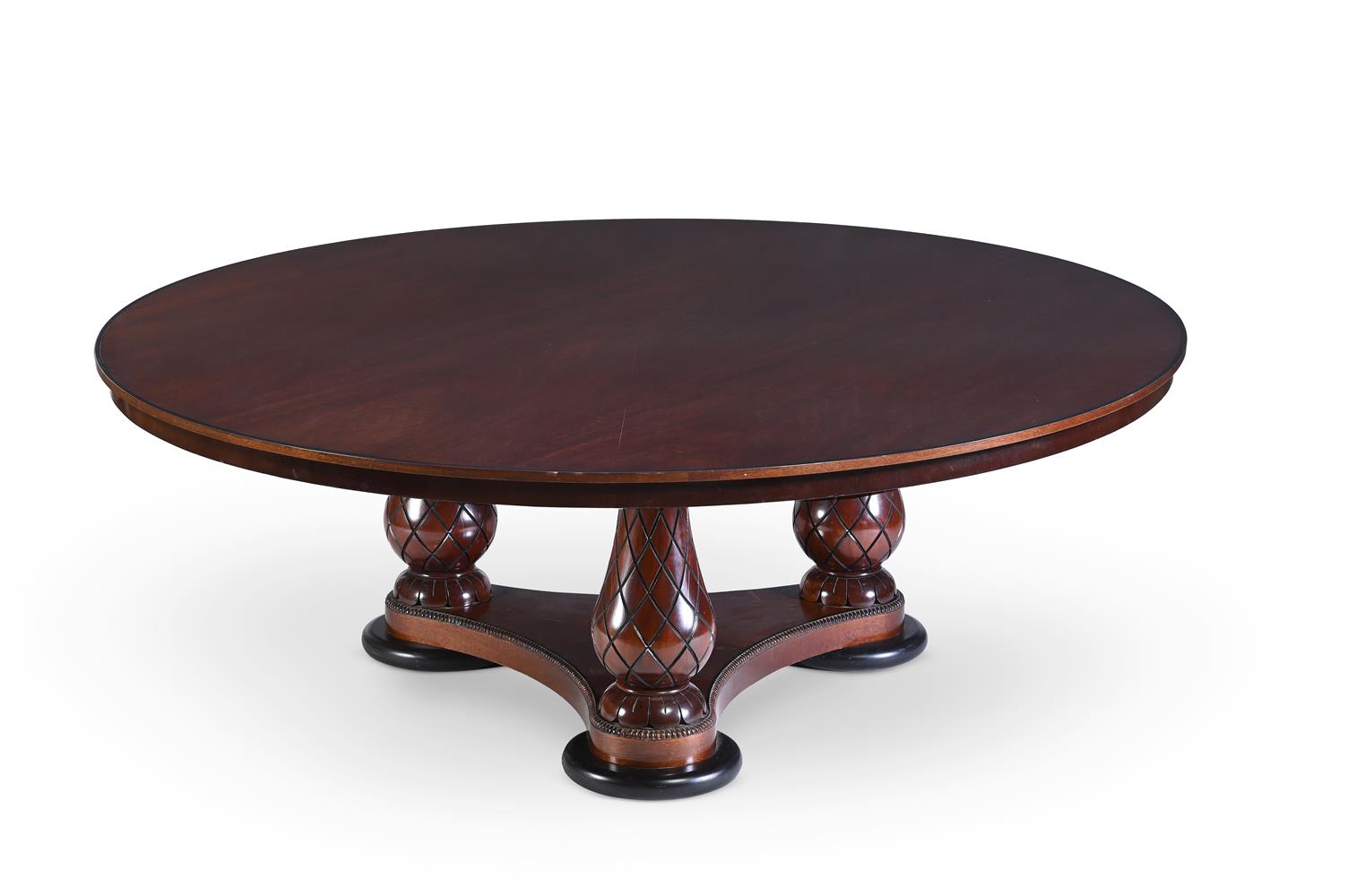 A REGENCY STYLE MAHOGANY AND EBONISED CENTRE TABLE BY ANOUSKA HEMPEL