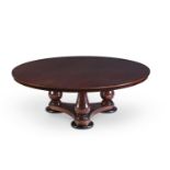 A REGENCY STYLE MAHOGANY AND EBONISED CENTRE TABLE BY ANOUSKA HEMPEL