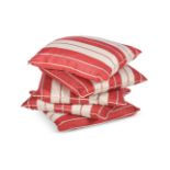 FIVE CUSHIONS BY ANOUSKA HEMPELIn red and natural stripe woven fabric60cm high