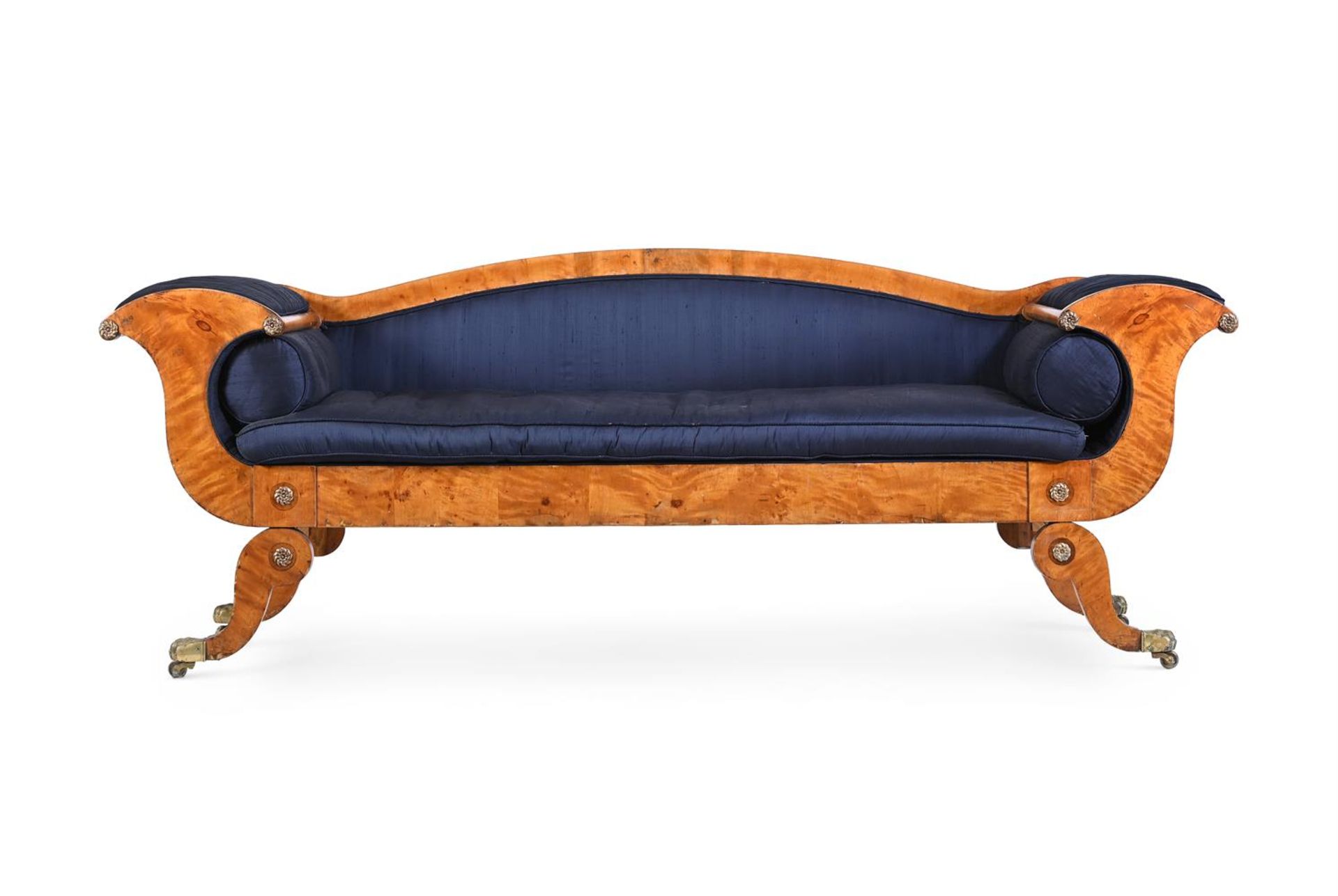 A BIRCH SOFA IN BIEDERMEIER STYLE 20TH CENTURY