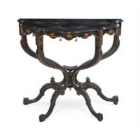 A BLACK AND GILT SIDE TABLE, LATE 19TH/EARLY 20TH CENTURY