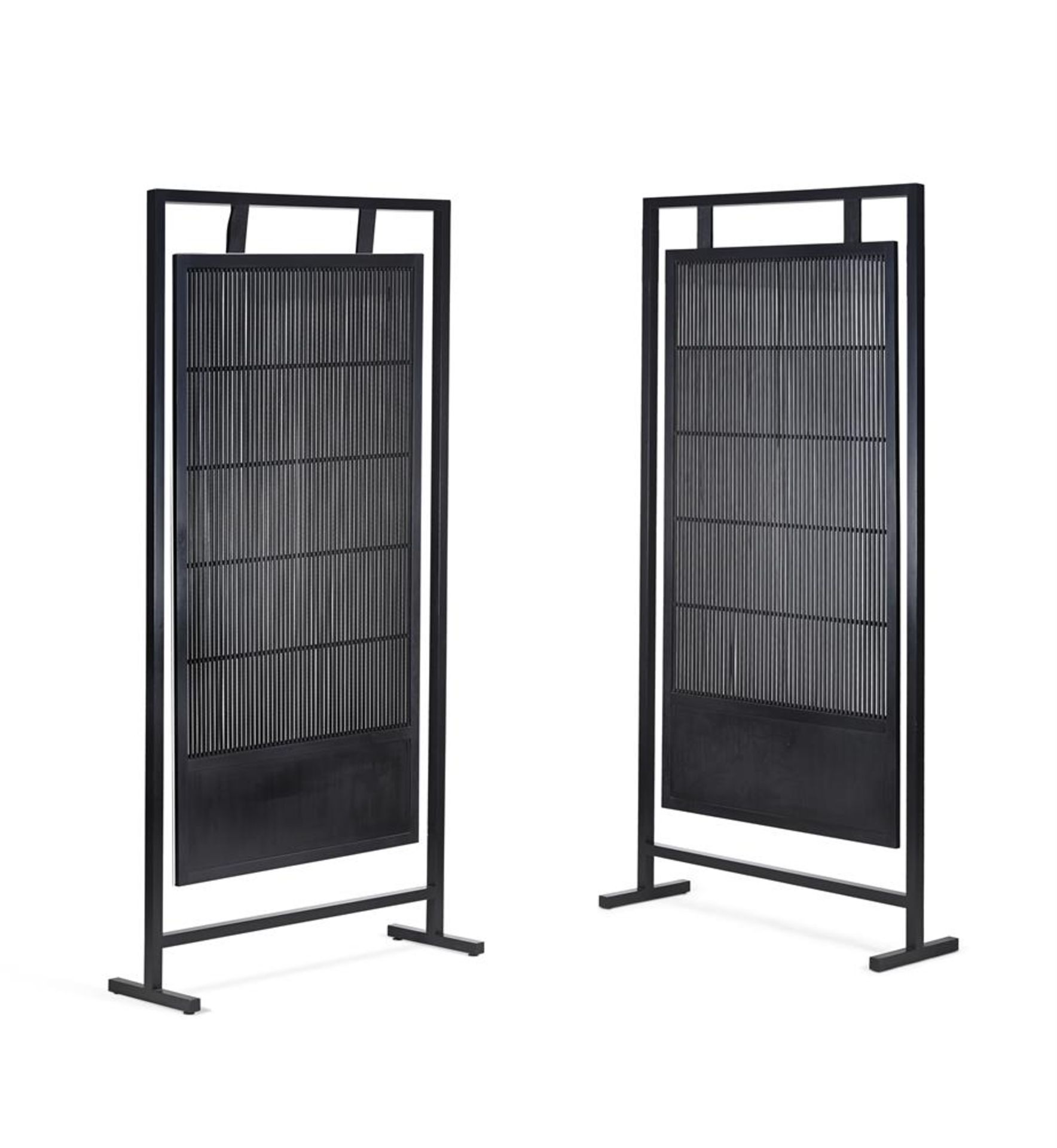 A PAIR OF EBONISED ROOM SCREENS, BY ANOUSKA HEMPEL