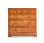A VICTORIAN PINE CHEST OF DRAWERS, SECOND HALF NINETEENTH CENTURY