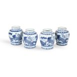 A SET OF FOUR CHINESE BLUE AND WHITE BALUSTER VASES 19TH CENTURY