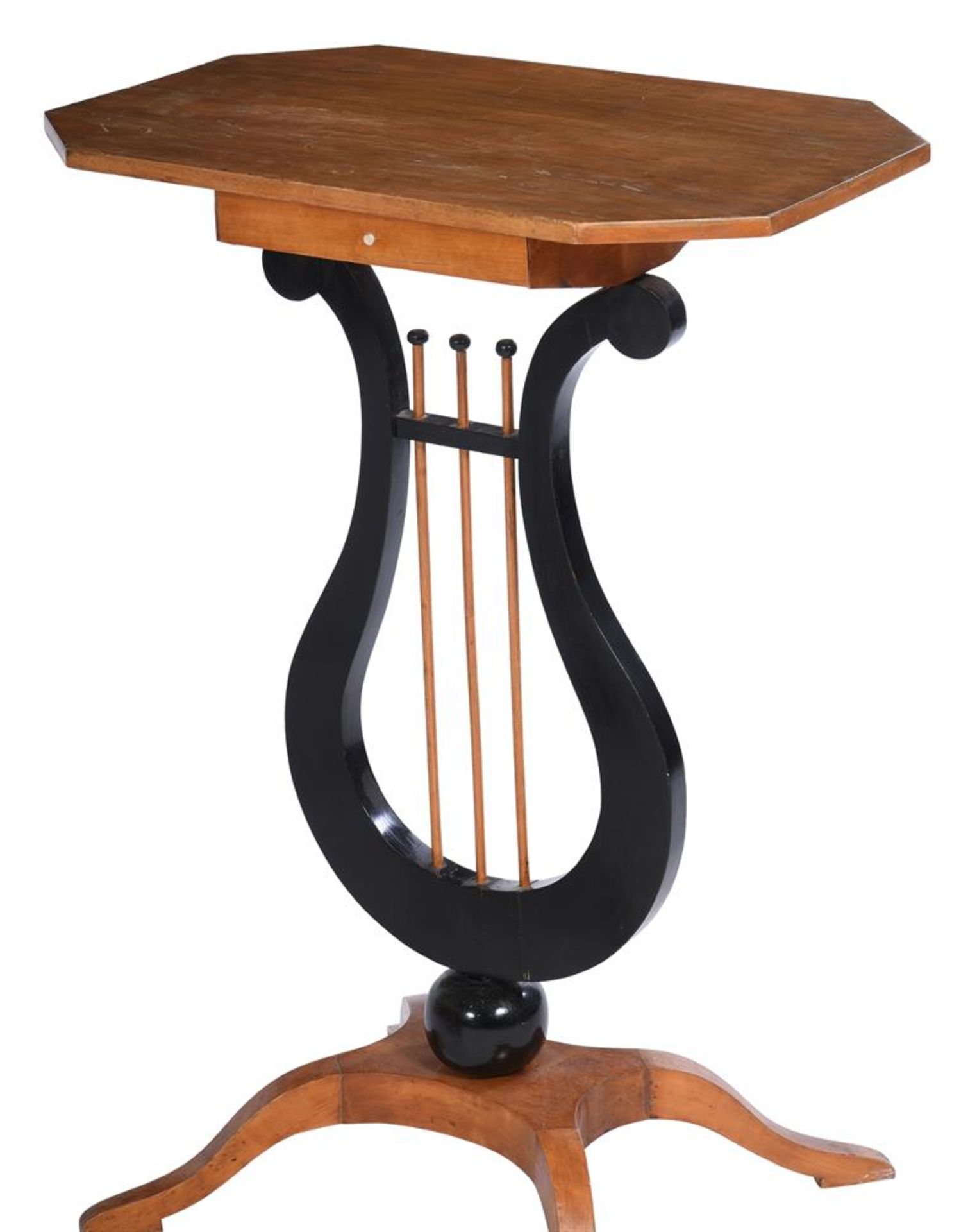 A PAIR OF BIRCH AND EBONISED OCCASIONAL TABLESIN BEIDERMEIER STYLE - Image 2 of 2