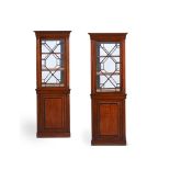 A PAIR OF MAHOGANY GLAZED DISPLAY CABINETS, GEORGE III STYLE