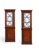 A PAIR OF MAHOGANY GLAZED DISPLAY CABINETS, GEORGE III STYLE