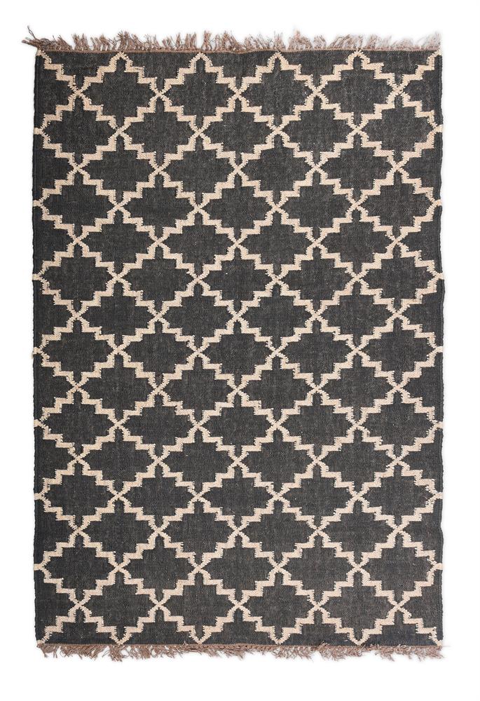 A PAIR OF BROWN GEOMETRIC PATTERNED FLATWEAVE RUGS, BY ANOUSKA HEMPEL - Image 3 of 3